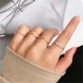 Ring Set Temperament Fashionable and Popular Women's Multi-layer Ring Twist Pearl Opening Beautiful Hand-tail Ring 5pcs Set - Ring.