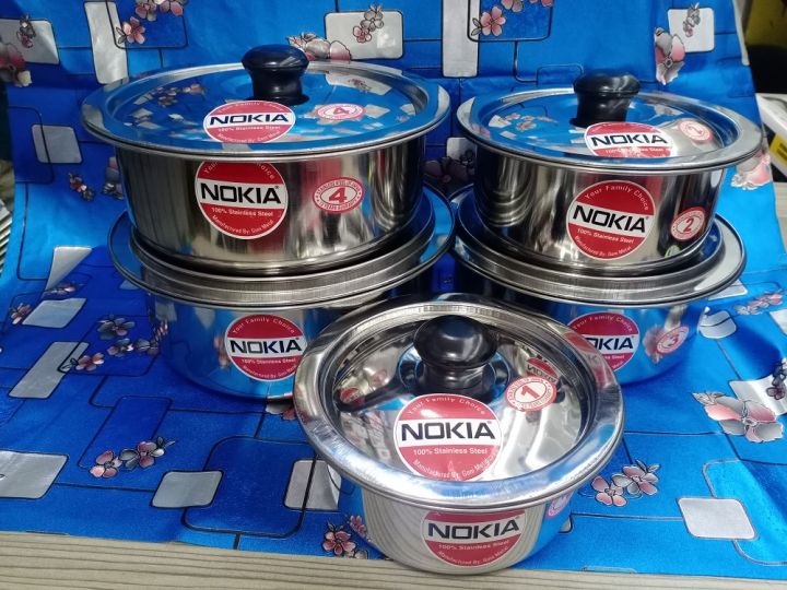Nokia%205%20Pcs%20Stainless%20Steel%20Sauce%20Pan%20with%20Lid%20Set,(R),Stainless%20Steel%20Meal%20Prep%20Serving%20Bowl%20Thick%20Soup%20Pot%20With%20Lid.%20-%20Image%204