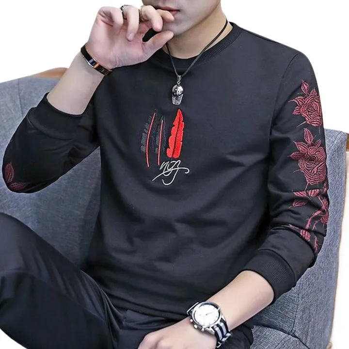 New%20Styile%20Full%20Sleeve%20%20black%20%20t-shirt%20for%20Men%20-%20Image%203