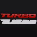 TURBO Universal Car Motorcycle Auto 3D Metal Decal Sticker, Red.