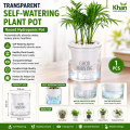 Transparent flower pots automatically absorb water round plastic hydroponic potware creative succulent plant pots 1 PCS. 