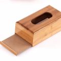 Bamboo Tissue Box with Multifunction Pumping Paper Mapkin Tray for Creative Napkin Paper, Toilet Paper, Kitchen Storage. 