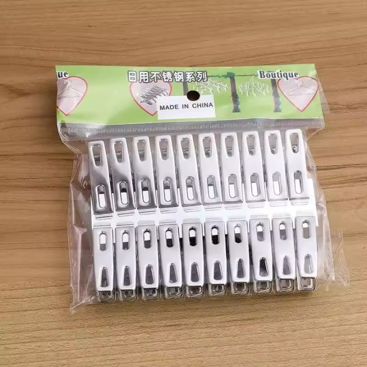 20pcs%20Stainless%20Steel%20Clothespins%20Kitchen%20Sealing%20Clips%20Durable%20Windproof%20Clips%20For%20Clothes%20Socks%20Document%20Organizers%20-%20Image%203