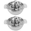 2X Stainless Steel Juice Reamer Glass Manual Juicer Orange Lemon Lime Squeezer. 
