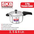 SKB sus304 food-grade stainless steel "3Ply Pressure Cooker" Long Handle. 