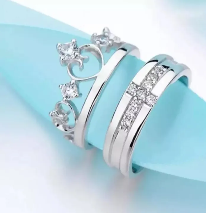Prince%20And%20Princess%20Crown%20Couple%20Finger%20Ring%20-%20Image%203