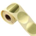 Serrated Edge Gold Steel Seal Label Metallic Self-Adhesive Award Stickers 2 Inch Round Paper Labels Certificates. 