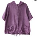 Lian Loose Cotton Ancient 2024 Large Short Coat Size Small Hat Top Female Art Style Summer Quality Female Leisure Coat Thin Complex Wide Break 〕. 