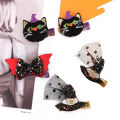 Hair Clip Creative Shape Ultra-Light Non-Irritation Stunning Visual Effect Easy-wearing Enhance Atmosphere Non-woven Fabric Halloween Cartoon Hair Clip Photography Prop for Women.