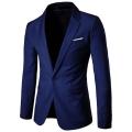 Navy blue  Synthetic Casual Blazer For Men. 