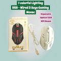7-Color Breathing RGB lights DPI button USB Wired Gaming Mouse – Ergonomic Optical Mouse for Home, Office & Business Use. 