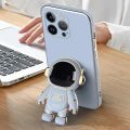 Astronaut Bracket Plating Case For Samsung Galaxy S24 S23 S23FE S22 S21 S20 FE S10 S9 S8 Plus Ultra Note 20 10 9 8 Lanyard Cover. 