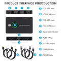 KVM Switch 2 Port Box USB and HDMI-Compatible Switch for 2 Computers. 