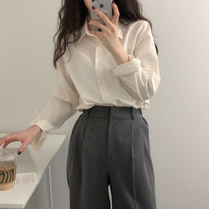 Spring%20and%20Autumn%20New%20Pure%20Color%20Korean%20Style%20Long-Sleeved%20Shirt%20Women's%20Design%20Sense%20Minority%20All-Match%20Casual%20Overshirt%20-%20Image%208