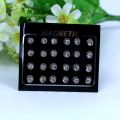 12Pairs/Set Unisex Rhinestone Inlaid Magnetic Stud Earrings Non Piercing Jewelry. 