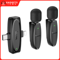 Hoco L15 Crystal iP + Type‑C Dual‑Mic Lavalier Wireless Microphone | 360° HD Pickup | 6 h Battery | 15 ms Low‑Latency | USB‑C Charging & Phone‑Charge | Noise‑Reduction DSP.