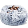 Giant Fur Bean Bag Cover Big Round Soft Fluffy Faux Fur BeanBag Lazy Sofa Bed Cover Living Room Furniture Without Inner Core.