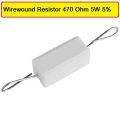 5Pcs- 5Watt 470 Ohm Resistor WIREWOUND 470 Ohm 5W Resistor Ceramic Cement Wirewound Resistor 470 Ohm 5 Watt Wire Wound Fixed Cement Resistor 5% Tolerance 2 Pin Leads. 