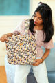 Stylish Hand Painted Abstract Design Top Handle Bags.
