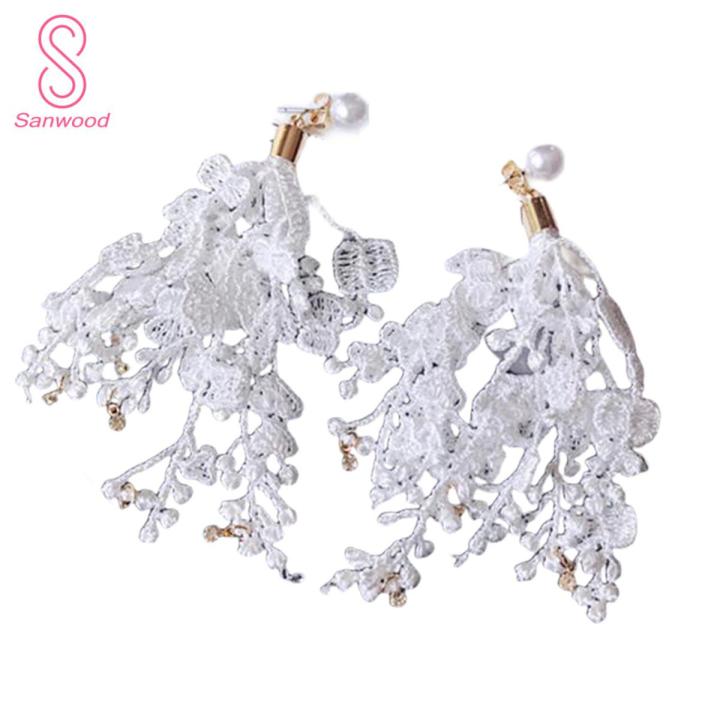 Dangle Earrings All-match Temperament Tassel Streamers Faux Pearl Stud Earrings
