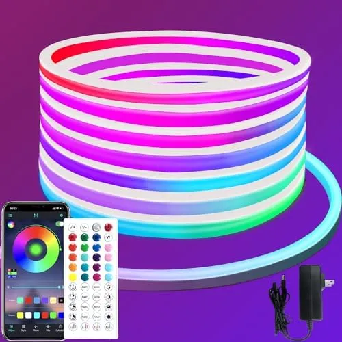 Usb Led Rope USB LED Neon Rope Lights, RGB Led Strip Lights with Remote, Color ...