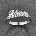 Huitan Letter Mom Rings Love Gift for Mother Silver Color Band Exquisite Finger-ring Fashion Versatile Women's Jewelry Drop Ship. 