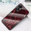 Phone case For OPPO A38 Back cover Fashion Marble Hard Tempered Glass Protector Soft Silicone Cover For OPPO A38 Cover cases.