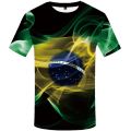 Fashion Summer Brazilian Flag 3d Printed Men's T-shirt Short Sleeve Top Football Quick Drying Quality Round Neck Boutique Shirt. 