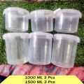 Airtight Food Storage Box Set (3 Pcs, 1000ml Each) - Transparent and Durable.