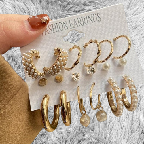 1 set 9 Pairs Big Earring for Women and Girls