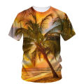 Fashion Sun Beach Boy T-shirt 3D print coconut tree shirt summer leisure oversized hip hop handsome high quality comfortable top.