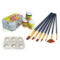 Acrylic Colors 10ml, 6 Shades/Colour Painting 7pcs Brush Set/Artist Color Mixing Square Palette 1pcs. 