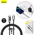 Baseus USB Type C - Lightning 20W fast charging data cable Power Delivery with display screen power meter 1m black (CATLSK-01).
