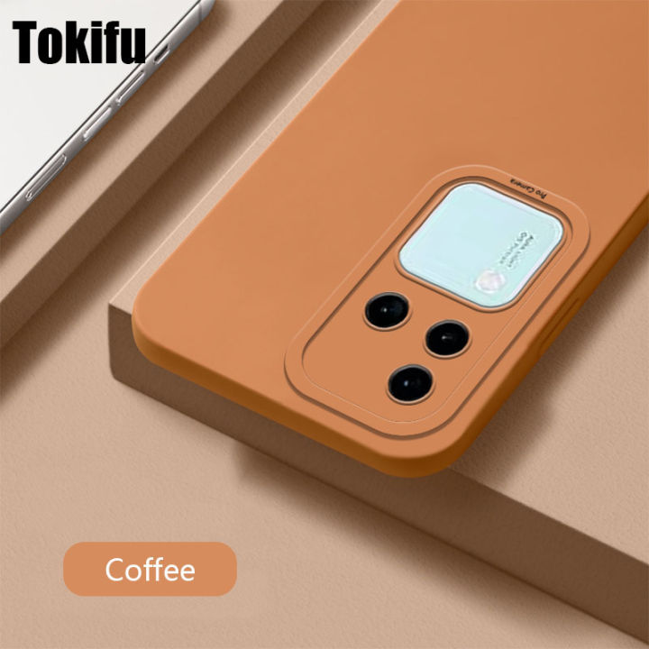Tokifu For VIVO V30 Pro Casing Liquid Silicone Eco-friendly Phone Case Camera Lens All-inclusive Shockproof Cover Cases