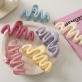 Dopamine Creamy Color Geometry Wave Line Back Head Hair Claw Hair Claw Clip MIO Super Store. 