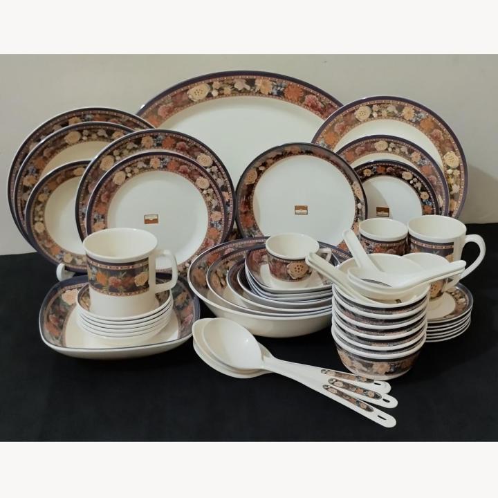 Melamine (56 Pcs) Dinner Set, Diamond Melamine, Dinnerware, Dinner Set.