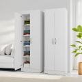 CASPIAN Super White Texture 2 Door Almirah with 5 Clothes Storage Shelves  Wardrobe for Clothes Cabinet. 