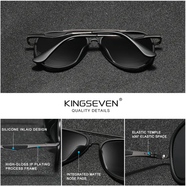 KINGSEVEN%202022%20Brand%20Classic%20Pilot%20Polarized%20Sunglasses%20Men's%20Driving%20Male%20Sun%20Glasses%20Eyewear%20UV%20Blocking%20Oculos%20N7936%20-%20Image%203
