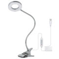 【Cathery Baby Store】Silver Tomshine Clip-on USB Table Lamp with 3 Color Modes & Adjustable 10 Eye-caring Dimmable 48LEDs 360° Flexible Light. 