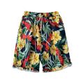 Summer flower shorts, men's loose plus size Hawaiian beach pants, large pants, trendy brand quick-drying pants, couple cropped pants.