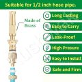 Brass Water Spray Nozzle Suitable for 1/2" Hose Pipe Adjustable Brass Spray Nozzle Water Pressure Booster Brass Nozzle Water Spray Gun for Car Wash & Gardening Water Pressure Nozzle. 