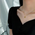 Stainless Steel Gold Color Love Heart Necklace for Women Letter Heart Pendant Necklace Simple Elegant Clavicle Chain Jewelry. 
