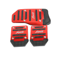 3PCS Car Non-Slip Aluminum Alloy Pedal Pads, Manual Gas Pedal Brake Pedal Cover Universal Accessories Red. 