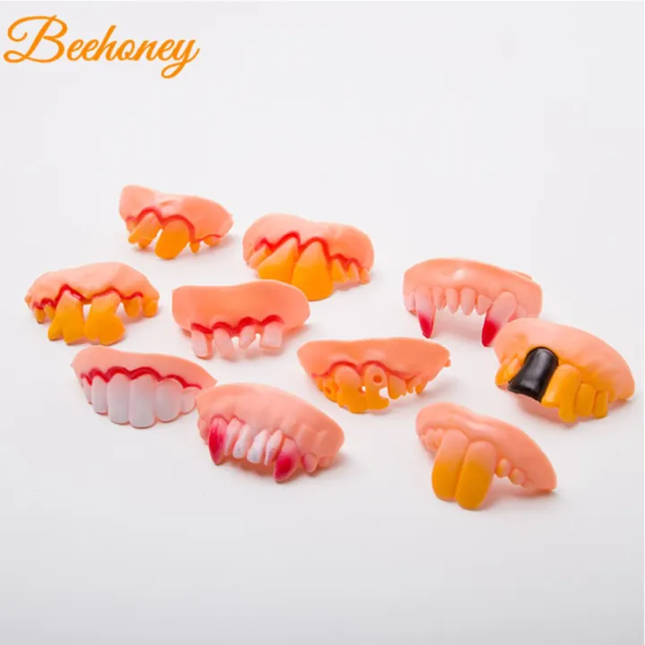 Halloween Simulation Denture Funny Soft Braces Rotten Teeth Cosplay Tricky Props