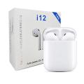 i12 Bluetooth Headset TWS Bluetooth 5.0 Noise Cancelling Touch Control Earphone With Charging Box.