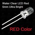 Water Clear LED Red 5mm Ultra Bright-50Pcs. 