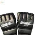 MMA Half Finger Boxing Fight Gloves Mitt Training Gloves for Adults Black 2.