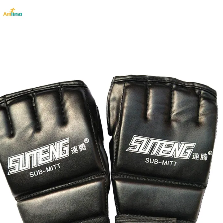 MMA%20Half%20Finger%20Boxing%20Fight%20Gloves%20Mitt%20Training%20Gloves%20for%20Adults%20Black%202%20-%20Image%205