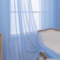 Easy To Install Transparent Window Gauze Solid Color Simple Partition Screen Curtain Modern Window Curtain Bedroom. 