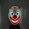 Cross Border New Arrival Halloween New Green Hair Wig Clown Full Face LED Luminous Mask DJ Music Festival EL Mask. 